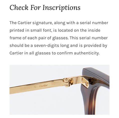 cartier glasses serial number lookup